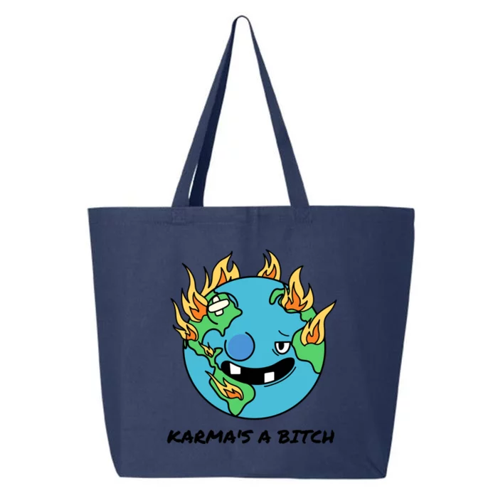 Earth Day Retrograde Humor Karma's A Bitch Meaningful Gift 25L Jumbo Tote