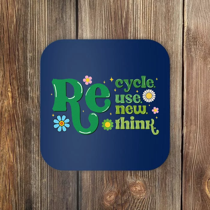 Earth Day Recycle Reuse Renew Rethink Crisis Environmental Coaster