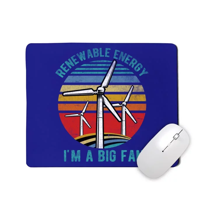 Earth Day Renewable Energy Im A Big Fan Retro Vintage Cute Gift Mousepad