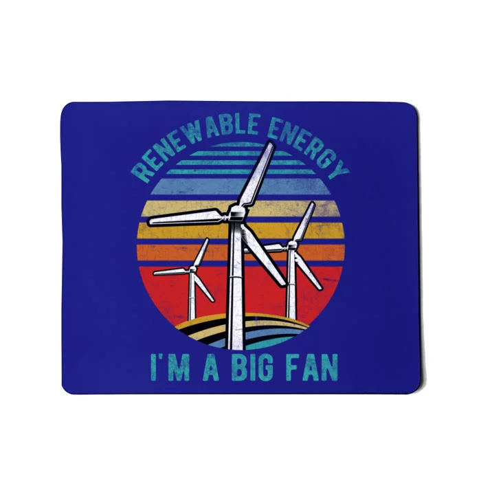 Earth Day Renewable Energy Im A Big Fan Retro Vintage Cute Gift Mousepad