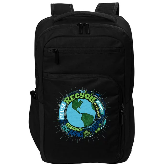 Earth Day Recycle Globe Impact Tech Backpack