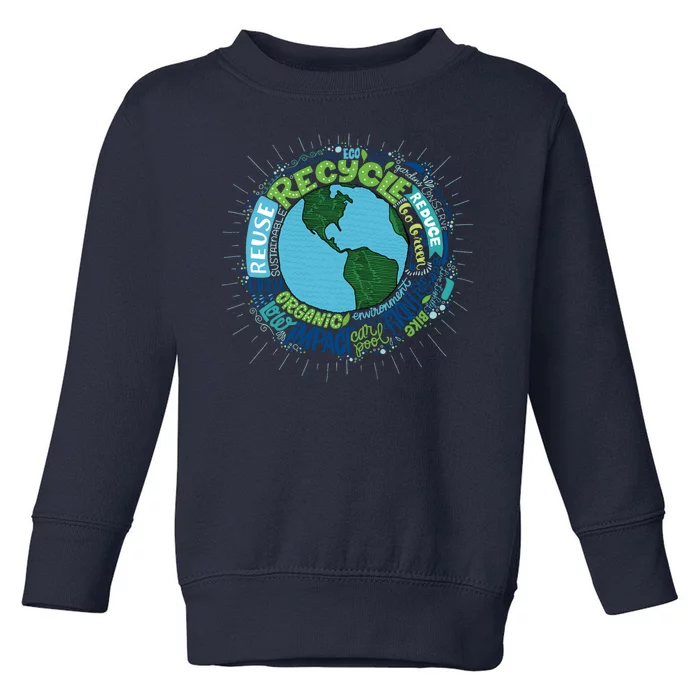 Earth Day Recycle Globe Toddler Sweatshirt