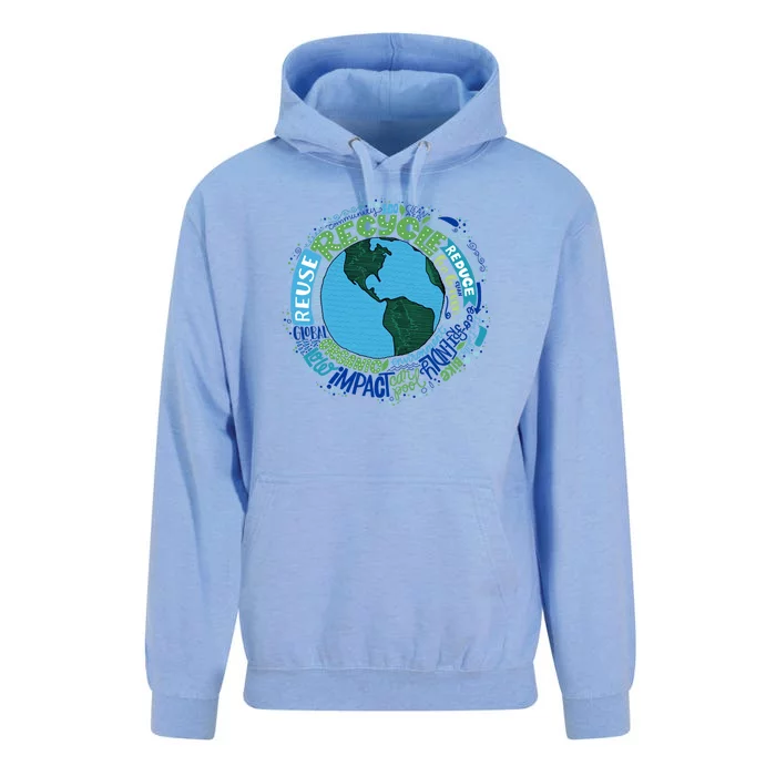 Earth Day Recycle Globe Unisex Surf Hoodie