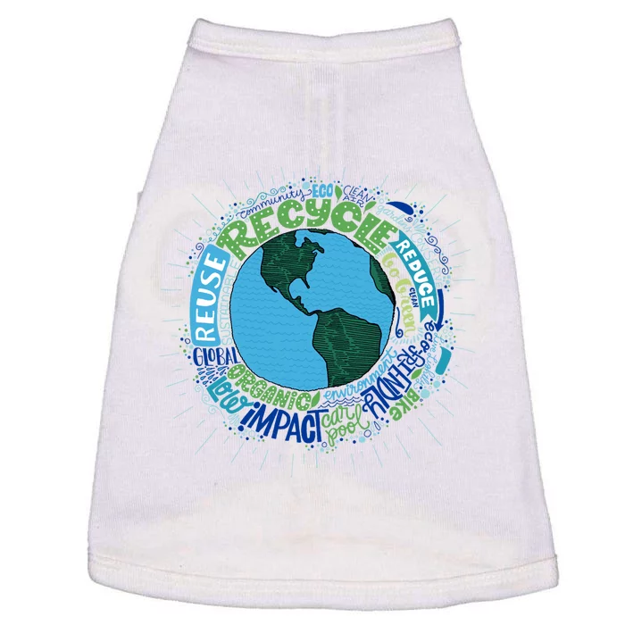 Earth Day Recycle Globe Doggie Tank