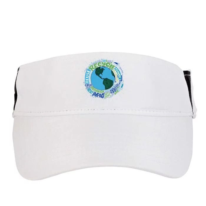 Earth Day Recycle Globe Adult Drive Performance Visor