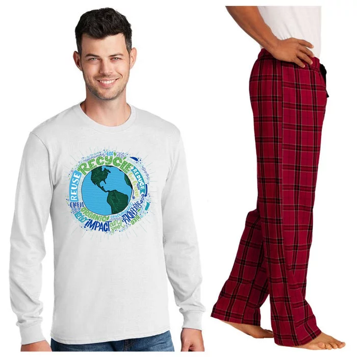 Earth Day Recycle Globe Long Sleeve Pajama Set