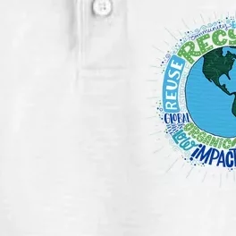 Earth Day Recycle Globe Dry Zone Grid Performance Polo