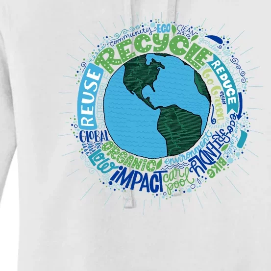 Earth Day Recycle Globe Women's Pullover Hoodie