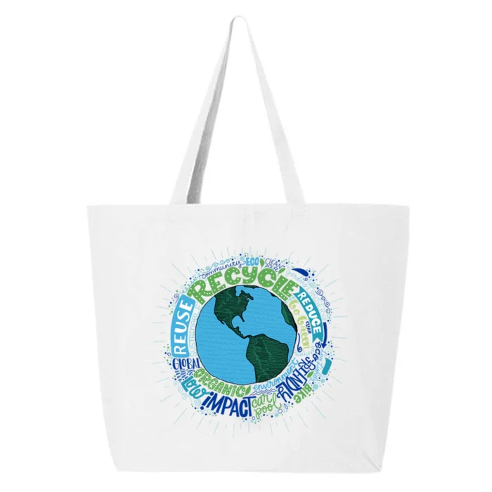 Earth Day Recycle Globe 25L Jumbo Tote