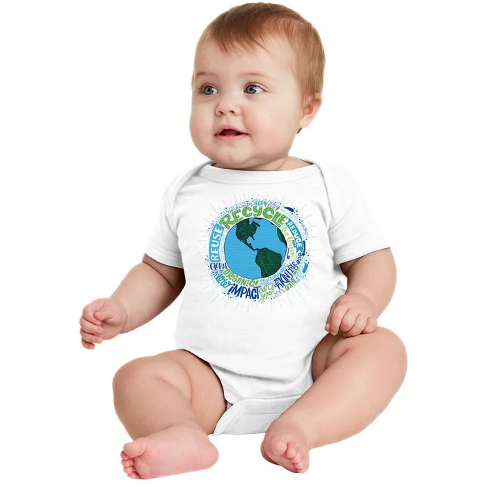 Earth Day Recycle Globe Baby Bodysuit