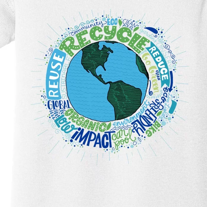 Earth Day Recycle Globe Baby Bodysuit