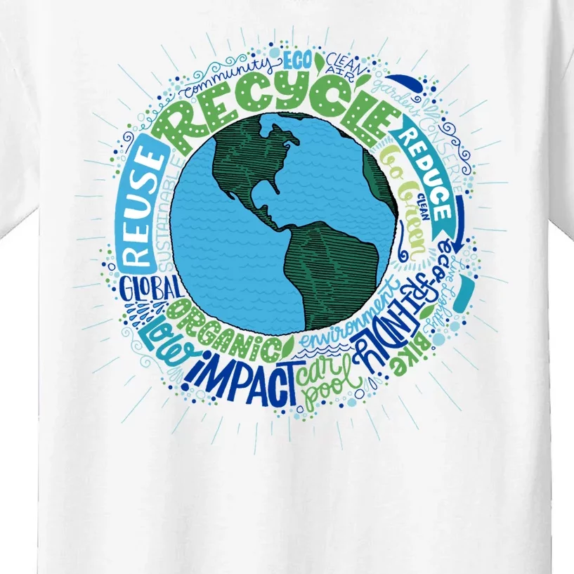 Earth Day Recycle Globe Kids T-Shirt