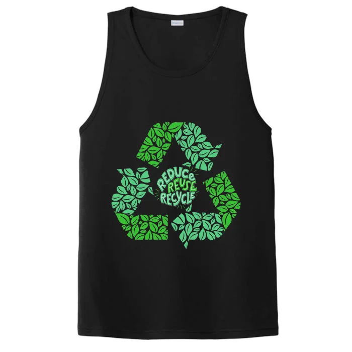 Earth Day Recycle Logo Vintage Recycling Gift Performance Tank