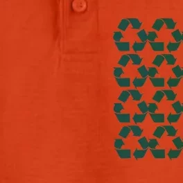 Earth Day Reduce Reuse Recycle Symbol Dry Zone Grid Performance Polo