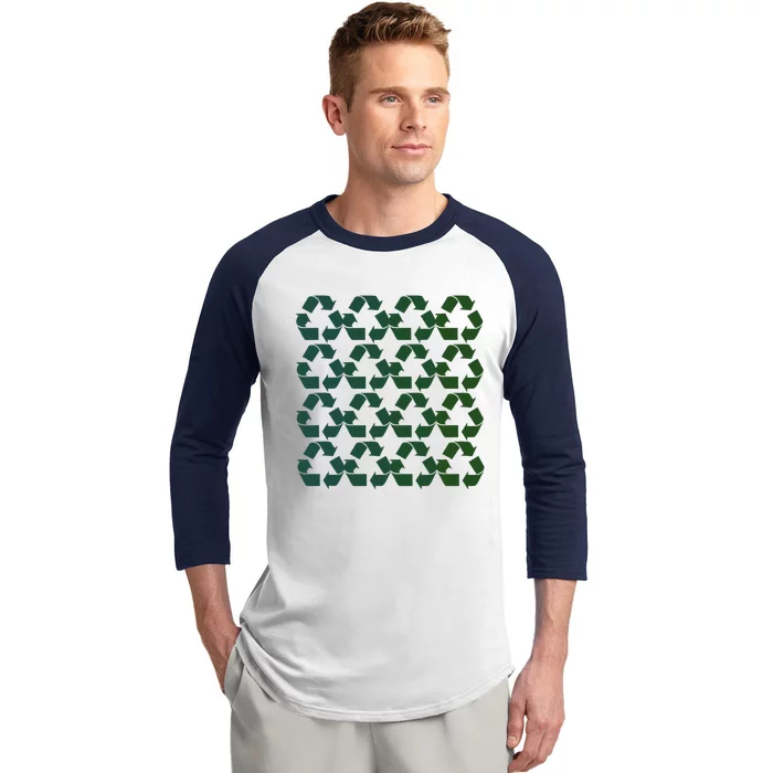 Earth Day Reduce Reuse Recycle Symbol Baseball Sleeve Shirt