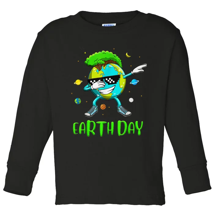 Earth Day Rocks Dabbing Earth Day Design Protect Our Earth Toddler Long Sleeve Shirt