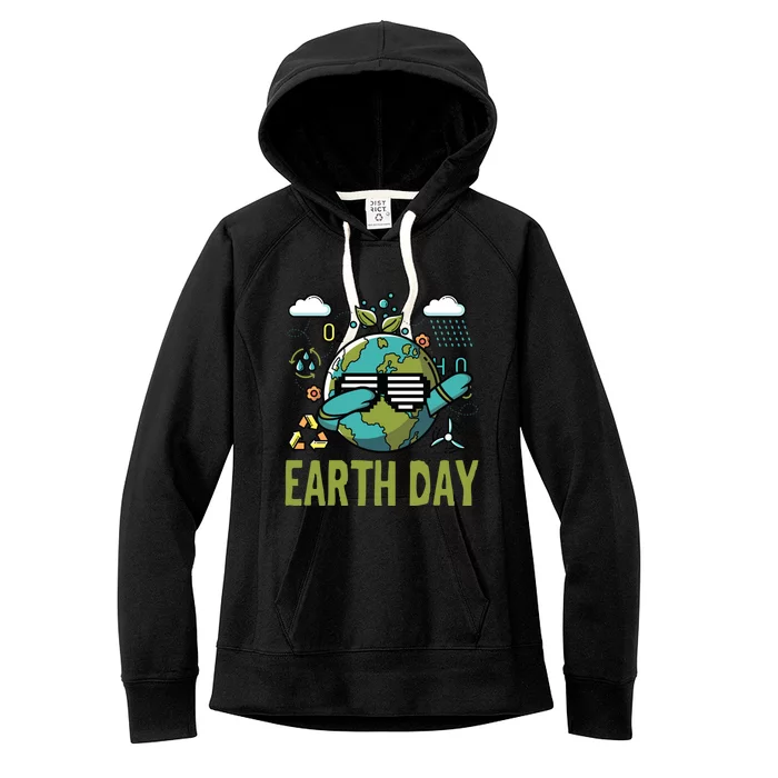 Earth Day Rocks Dabbing Dance Protect Our Earth Cute Gift Women's Fleece Hoodie