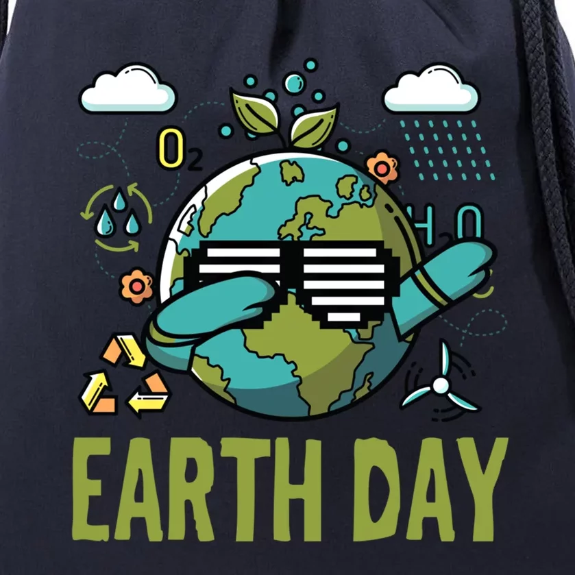 Earth Day Rocks Dabbing Dance Protect Our Earth Cute Gift Drawstring Bag