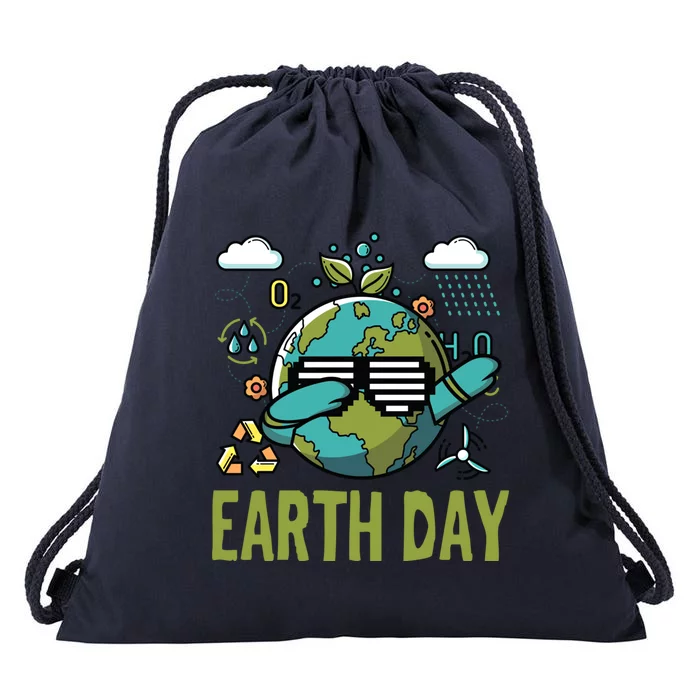 Earth Day Rocks Dabbing Dance Protect Our Earth Cute Gift Drawstring Bag