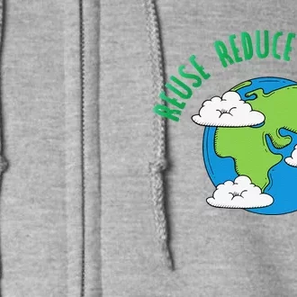 Earth Day Reduce Reuse Recycle Gift Full Zip Hoodie