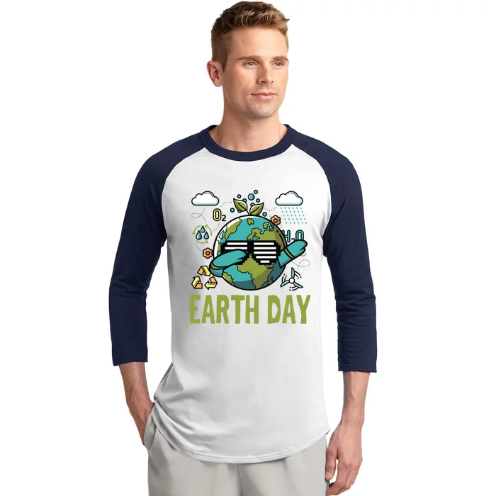 Earth Day Rocks Dabbing Dance Protect Our Earth Gift Baseball Sleeve Shirt