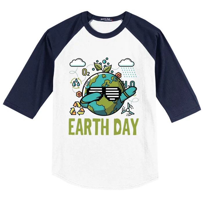 Earth Day Rocks Dabbing Dance Protect Our Earth Gift Baseball Sleeve Shirt