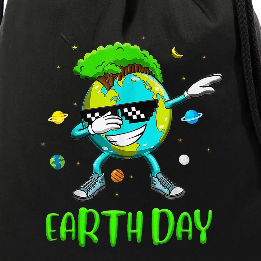 Earth Day Rocks Dabbing Earth Day Protect Our Earth Drawstring Bag