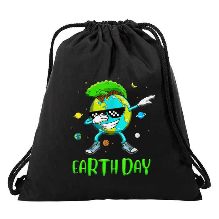 Earth Day Rocks Dabbing Earth Day Protect Our Earth Drawstring Bag