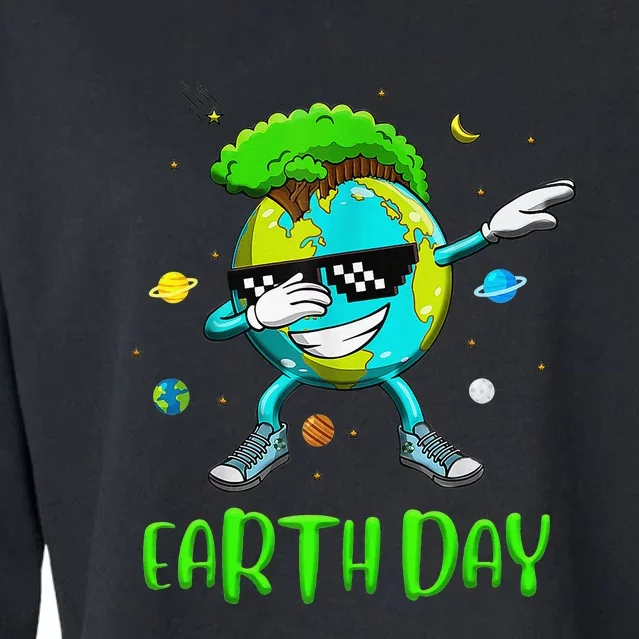 Earth Day Rocks Dabbing Earth Day Protect Our Earth Cropped Pullover Crew