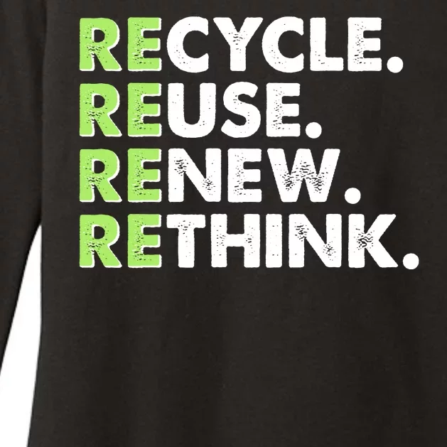 Earth Day Recycle Reuse Renew Rethink Womens CVC Long Sleeve Shirt