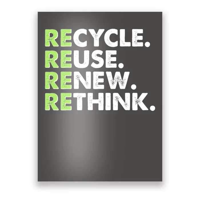 Earth Day Recycle Reuse Renew Rethink Poster