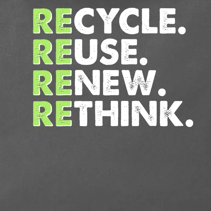 Earth Day Recycle Reuse Renew Rethink Zip Tote Bag