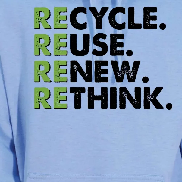 Earth Day Recycle Reuse Renew Rethink Unisex Surf Hoodie