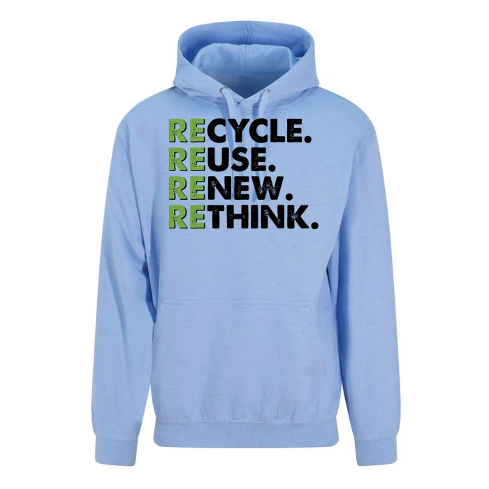 Earth Day Recycle Reuse Renew Rethink Unisex Surf Hoodie