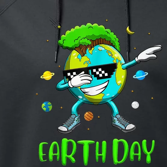 Earth Day Rocks Dabbing Earth Day Design Protect Our Earth Performance Fleece Hoodie