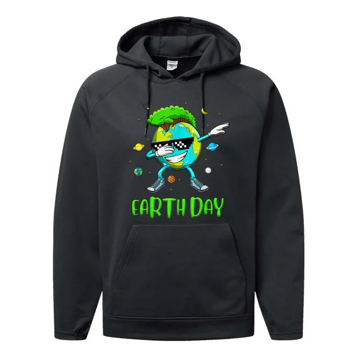 Earth Day Rocks Dabbing Earth Day Design Protect Our Earth Performance Fleece Hoodie