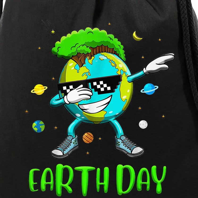 Earth Day Rocks Dabbing Earth Day Design Protect Our Earth Drawstring Bag