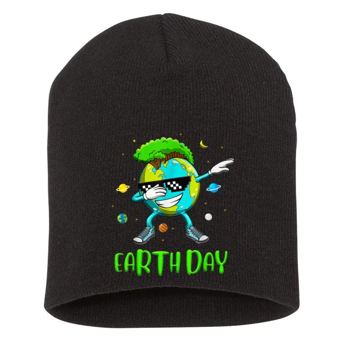 Earth Day Rocks Dabbing Earth Day Design Protect Our Earth Short Acrylic Beanie