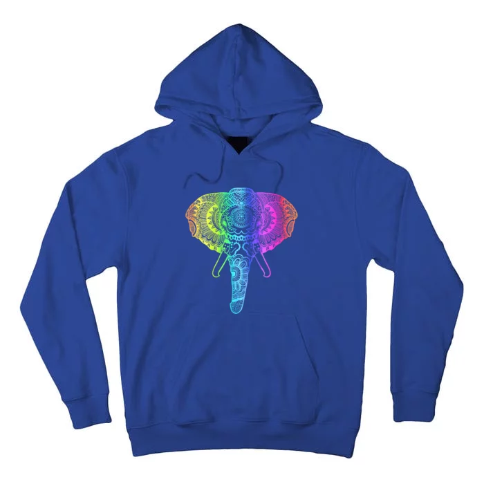 Elephant Dala Rainbow Watercolor Yoga Meditation Funny Gift Tall Hoodie