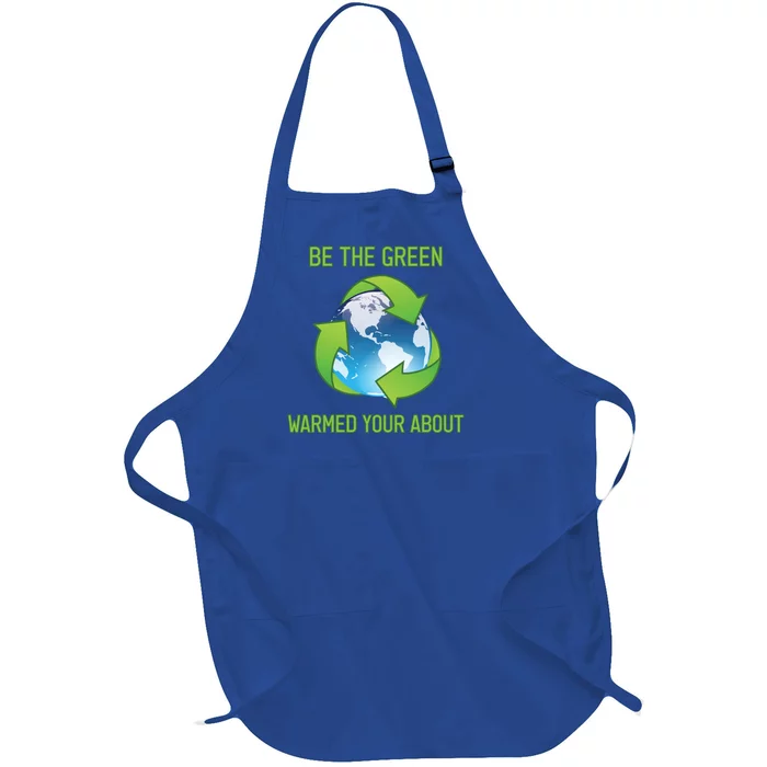 Earth Day Reduce Recycle Reuse Environtal Gift Full-Length Apron With Pocket