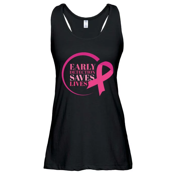 Early Detection Save Lives Breast Cancer Awareness Ladies Essential Flowy Tank