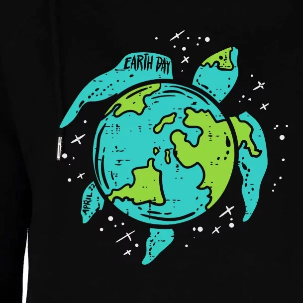 Earth Day Sea Turtle Save The Planet Womens Funnel Neck Pullover Hood