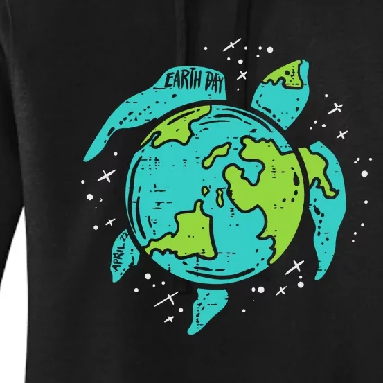 Earth Day Sea Turtle Save The Planet Women's Pullover Hoodie