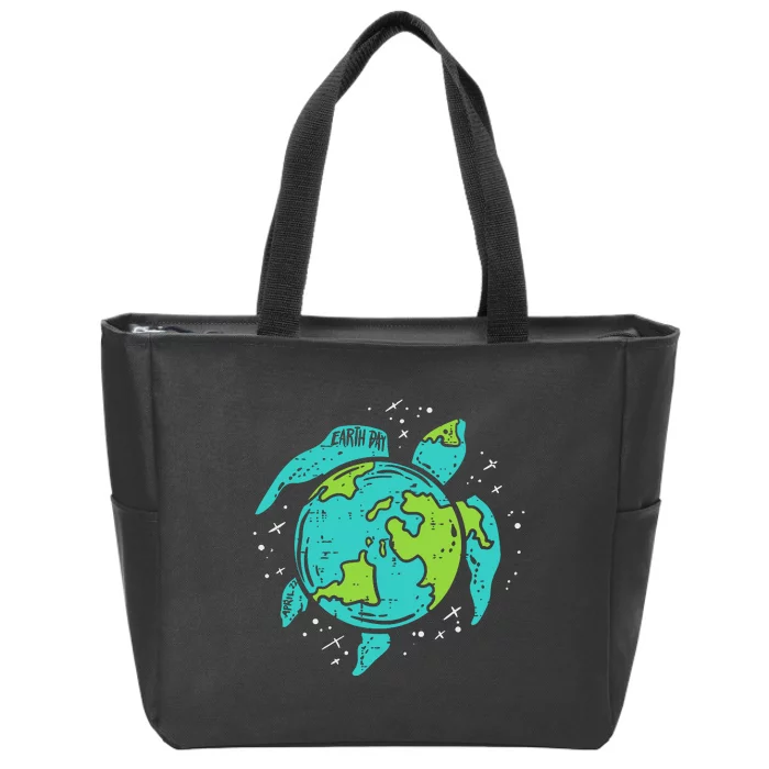 Earth Day Sea Turtle Save The Planet Zip Tote Bag