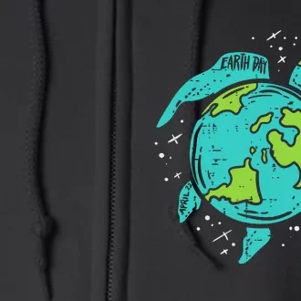 Earth Day Sea Turtle Save The Planet Full Zip Hoodie