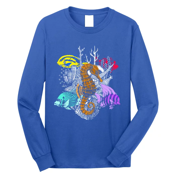 Earth Day Save Coral Reefs Sea Fish Seahorse Coastal Cleanup Gift Long Sleeve Shirt