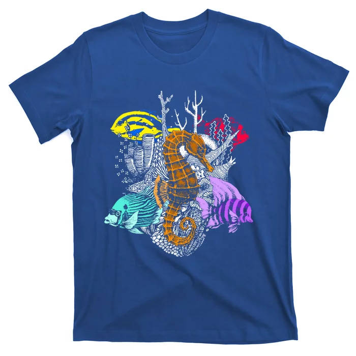 Earth Day Save Coral Reefs Sea Fish Seahorse Coastal Cleanup Cute Gift T-Shirt