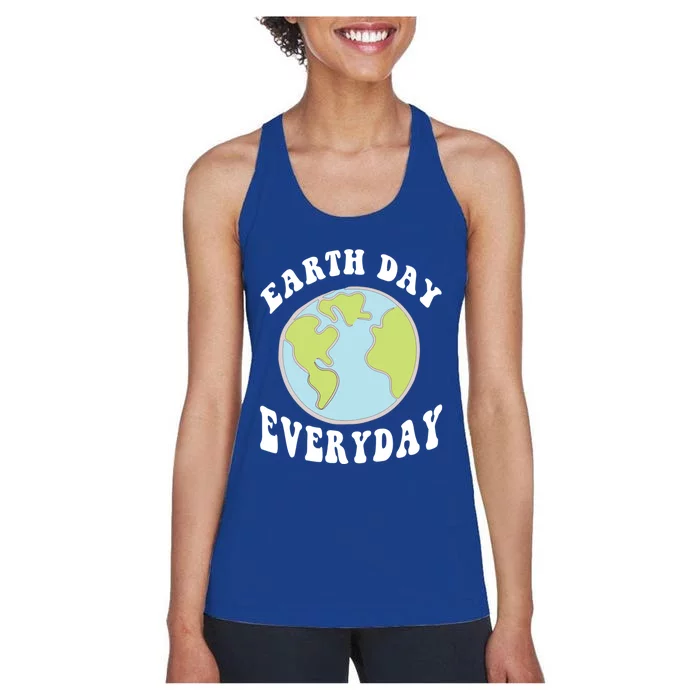 Earth Day Save Our Home Plant More Trees Go Planet Groovy Great Gift Women's Racerback Tank