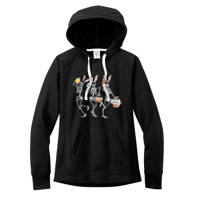 Easter Dancing Skeleton Women's Fleece Hoodie