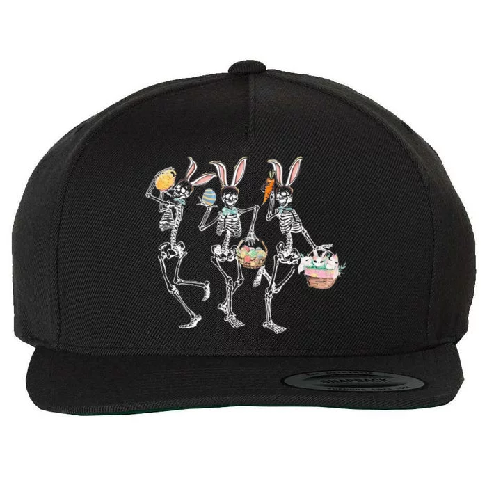 Easter Dancing Skeleton Wool Snapback Cap